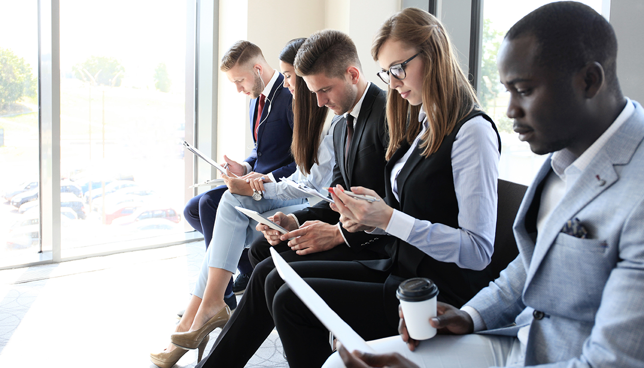 Business people waiting for job interview